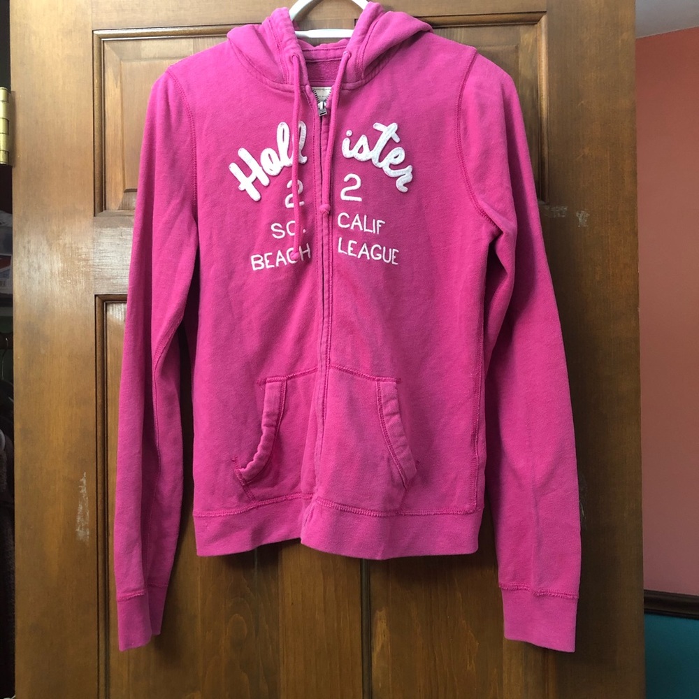 Hollister Pink Zip-Up Hoodie